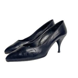 Vintage Xavier Danaud Womens Size 9 Black Leather Pumps